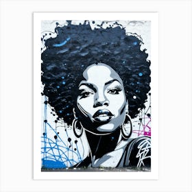 Graffiti Mural Of Beautiful Black Woman 25 Art Print