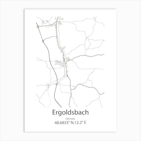 Ergoldsbach,Germany Minimalist Map Poster