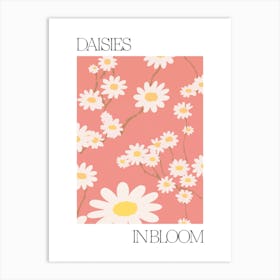 Daisies In Bloom Flowers Bold Illustration 2 Art Print