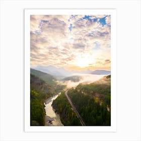 Montana Mountains Aerial Portrait Art Print