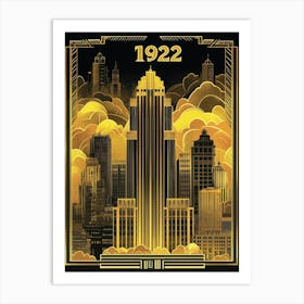 Aihrgdesign A Vintage Poster Showcasing Art Deco Architecture 9b81366d 7328 4f0a Abb9 Efb7a2e6d4ba 2 Art Print