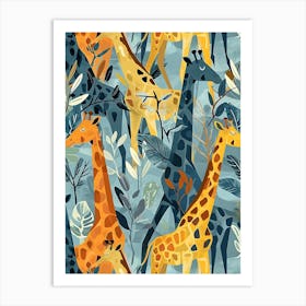 Kitsch Giraffe Illustrative Pattern 4 Art Print