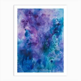 Purple And Blue Abstract Painting Art Print