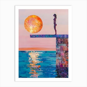 Modern Woman At Sunrise 2 Art Print