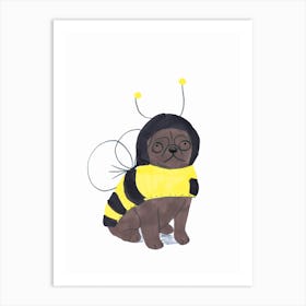 Pug Bee Art Print