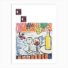 Cin Cin Poster Summer Wine Matisse Style 2 Art Print