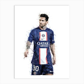 Lionel Messi Psg Painting Art Print