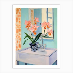 A Vase With Orchid, Flower Bouquet 2 Art Print