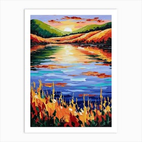 Sunset By The Lake Art Print