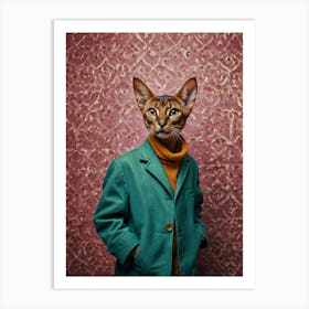 Cat In A Coat Art Print