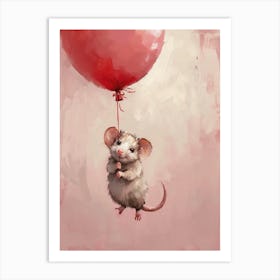 Cute Opossum 2 With Balloon Art Print