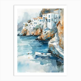 Watercolor Of A Village Art Print