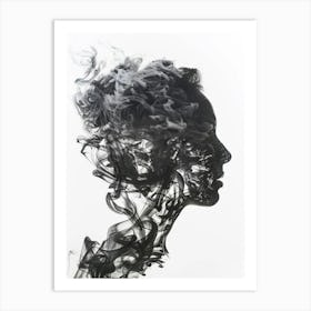 Smoke - Portrait Of A Woman 1 Art Print