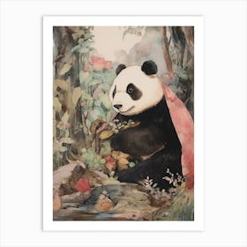 Storybook Animal Watercolour Giant Panda 4 Art Print