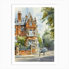 Bromley London Borough   Street Watercolour 2 Art Print