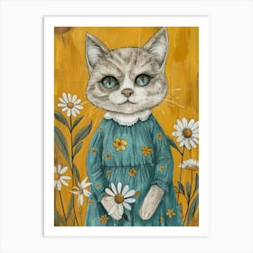 Cat In A Dress 1 Art Print