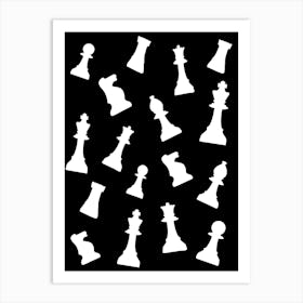 Chess Game Pieces 1 Art Print