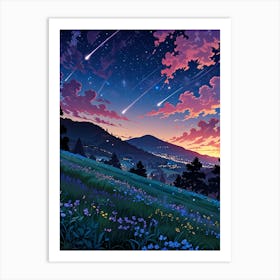 Night Sky Anime aesthetic 22 Art Print