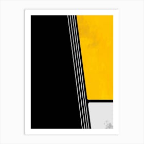 Abstract Yellow And Black Abstract Painting Art Print