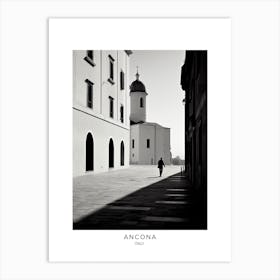 Poster Of Ancona, Italy, Black And White Analogue Photography 2 Art Print