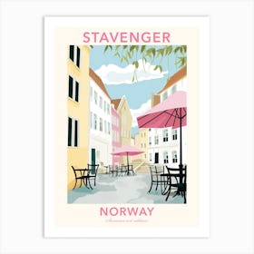 Stavenger, Norway, Flat Pastels Tones Illustration 2 Poster Art Print