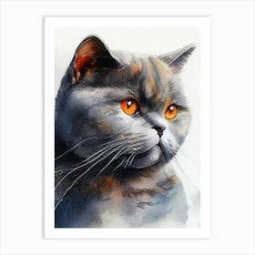 Watercolor Cat Painting animal Art Print