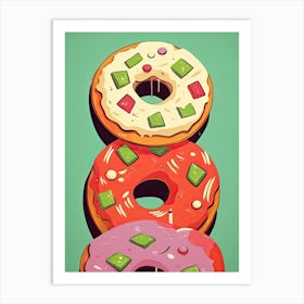 Donuts Pizza Art Print