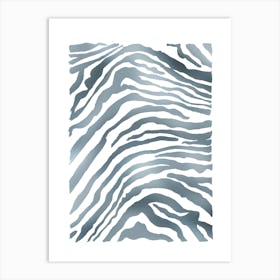 Zebra Blue Art Print