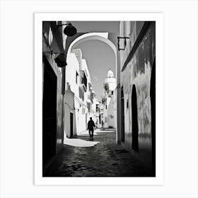 Tunis, Tunisia, Mediterranean Black And White Photography Analogue 4 Art Print