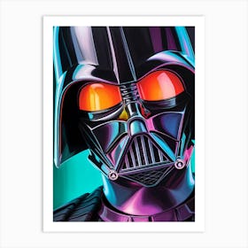 Darth Vader Star Wars Neon Iridescent (27) Art Print