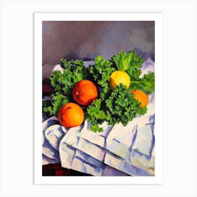 Kale Cezanne Style vegetable Art Print