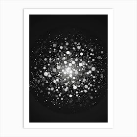 Abstract White Dots On Black Background Art Print