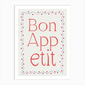 Bon Appétit red and blue Art Print