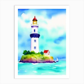 Lighthouse Ocean Beach Art Print