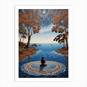 Default Australian Aboriginal Dot Painting Art Dreaming Of Fis 0 (1) Art Print