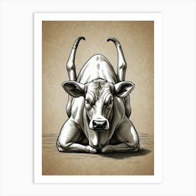 Default Draw Me A Cow Practicing Yoga Its Impressive Flexibili 0 Art Print