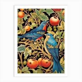 Blue Birds In A Tree 1 Art Print