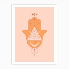 Hamsa Evil Eye Warm Art Print