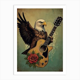 Eagle With Guitar 1 Art Print