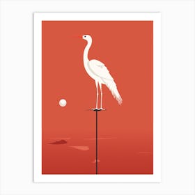 Minimalist Stork 1 Illustration Art Print