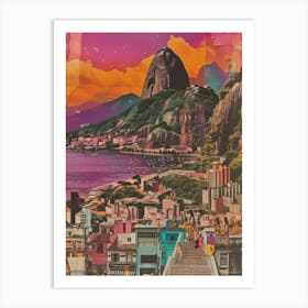 Rio De Janeiro   Retro Collage Style 3 Art Print