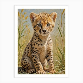 Cheetah Cub Art Print