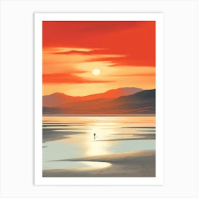 Luskentyre Sands Isle Of Harris Scotland At Sunset, Vibrant Painting 2 Art Print