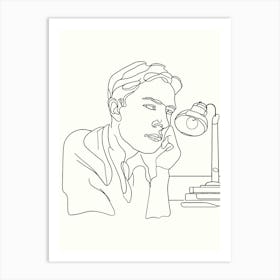 Edward Elgar Hand Drawing Line Art Art Print