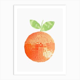 Glitter Disco Ball Orange Fruit Print Art Print