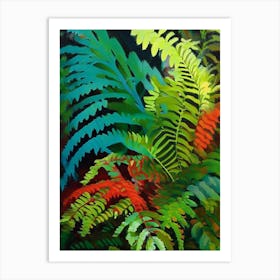 Japanese Painted Fern 1  Cézanne Style Art Print