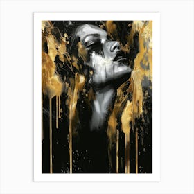 Gold And Black 112 Art Print