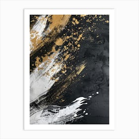 Abstract With Gold And Black Paint 1 Art Print