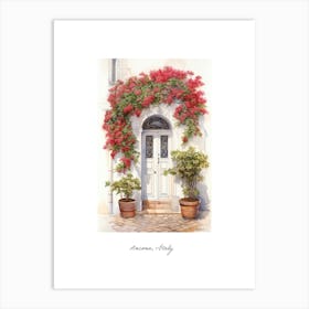 Ancona, Italy   Mediterranean Doors Watercolour Painting 2 Poster Art Print