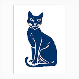 Cat In Blue Art Print